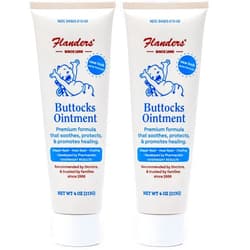 Flanders Buttocks Ointment - Diaper Rash Cream for Treatment & Prevention, Pharmacist Developed, Heat Rash & Chafing in Infants to Adults, Instant Relief (2 Pack of 4oz Tubes)