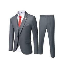 EastSide Men's Slim Fit 3 Pieces Suit, One Button Blazer Set, Jacket Vest & Pants