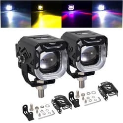 ANGU-OFFROAD ANGU OFFROAD 2 Inch Motorcycle Auxiliary LED Light Kit 80W Super Bright LED Pod Light 4 Modes Driving Spotlights White/Amber Fog Light IP68 Waterproof LED Offroad Light Work Light for Truck Pickup ATV