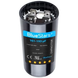 BlueStars Upgraded Version 161-193 uf/MFD 125 VAC ±20% 50/60 Hz CD60 Round Motor Well Pump Start Capacitor Replacement Part - Exact Fit for Air-Conditioners, Heat Pumps - Lifetime Up to 30.000 Hours