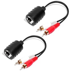 Relper-Lineso 2 Pack Gold Plated Stereo RCA to Stereo RCA Audio Signal Over Cat5/6 Cable (2 RCA Gold Plated)