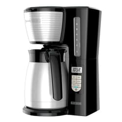 BLACK+DECKER 12-Cup Thermal Programmable Coffee maker, Brew Strength Selector, Auto-clean, Black and Silver