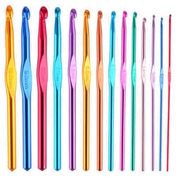 BCMRUN 14 pcs Multicolor Aluminum Crochet Hooks Knitting Needles Craft Yarn 2-10mm …