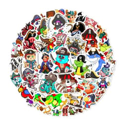 DEFATANO Pack 50 Pcs Pirate Animal Stickers for Water Bottles Waterproof Laptop Luggage Computer Scrapbooking Teens Adults Girls Boys Funny Cute Aesthetic Sticker Packs Small Vinyl Decals