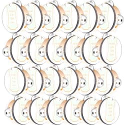 Lukmaa 24 Set 6 Inch Tambourine for Adults Wooden Hand Held Drum with Metal Jingles, Gift Tags, White I Love You Printed Ribbon Percussion Gift Musical Instrument for Church Wedding Party Favor