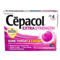 Cepacol Maximum Strength Throat and Cough Drop Lozenges, Mixed Berry, 16 Count