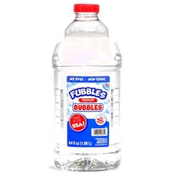 Little Kids Bubbles by Fubbles| Made in The USA |64oz Non Toxic Bubble Solution |Bubble Refill for Bubble Machines and Toys, Clear,12381