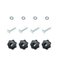 POWERTEC 71484 T Track Knob Kit w/ 7 Star Knob, 1/4-20 Threaded bolts and Washers, Set of 4 T Track Bolts, T Track Accessories for Woodworking Jigs and Fixtures