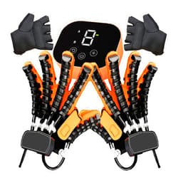 OUOQNUE (Left+Right) Hand Rehabilitation Robot Gloves, Hand Exerciser Aids Robotic Glove, Hemiplegia Stroke Arthritis Hand Finger Rehabilitation Trainer, Intensity Adjustable
