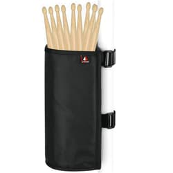 TXEsign Drumstick Holder Drum Sticks Holder Bag for Drumsticks Brushes Mallets Up to 10 Pairs, Two Straps Attach to Drum Kit & Music Stand (Black)