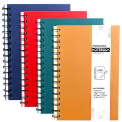 Coopay 4 Pack A5 Hardcover Spiral Notebook College Ruled Notebooks Journal Diary Planner Lined Notebook with Removable dividers for School Office Business Supplies, 8.3 x 5.5 inch