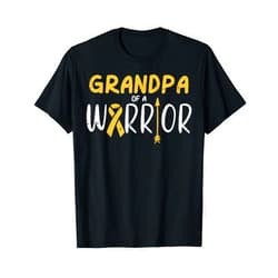 Childhood Cancer Shirts For Boys Girls Kids Gift Grandpa Of Warrior Childhood Cancer Ribbon Awareness Family T-Shirt