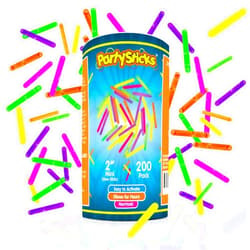PartySticks Mini Glow Sticks 200 Pack Glow-in-the-Dark Small, for Easter Eggs, 5 Colors, Neon Light Sticks Bulk Party Favors, Easter Basket Stuffer Party Pack, Weddings Classroom Decorations Prizes