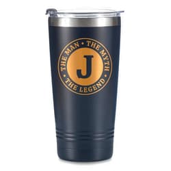Onebttl the Man the Myth the Legend Mug with Initials, Monogrammed Stainless Steel Travel Tumbler for Men, Funny Personalized Coffee Cup, Custom Beer Glass, Unique Birthday Christmas Gifts for Him, 20 oz, J
