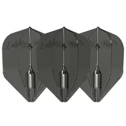 LSTYLE Dart Flights: L3 EZ Fantom Shape - Ultra Durable - for Soft Tip and Steel Tip Darts - Clear Black