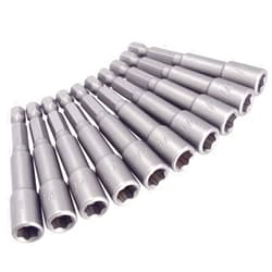 Wolfride 10Pcs Power Nut Driver Set Magnetic 1/4'' Hex Socket Set Quick Change Adapter Socket