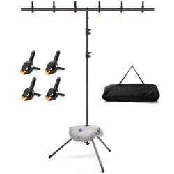 SVOPY T-Shape Backdrop Stand Kit - 6.5 x 3.2 ft Adjustable Photo Backdrop Stand - Portable Sturdy Back Drop Stand for Photoshoots, Parties, Wedding and Decoration with 4 Spring Clamps, Carry Bag