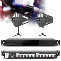 JINTAOMA Wireless Microphone Antenna Amplifier/Signal Amplifier,Active Directional Antenna Paddle, 8/16 Outputs + 2 Cascade Ports, Covers 400-950mhz Frequency Range 8-Route