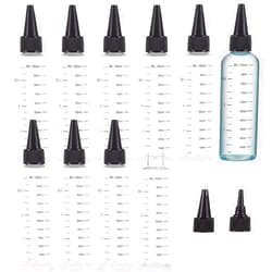 BENECREAT 10 Pack 100ml/3.4 oz Plastic Squeeze Bottles with Scale PET Transparent Black Twist Cap Bottles Graduated Squeeze Dispensing Bottles for Ink Liquid, Oils, Gels, Glue