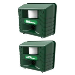 ASPECTEK Includes AC Adapter, Extension Cord Pest Repeller Yard Sentinel 2 Pack Outdoor Ultrasonic Animal Control, Green, Sound Frequency:15 kHz -18 kHz