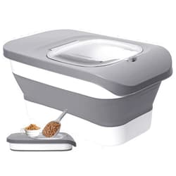 DDMOMMY 10-13 Lbs Dog Food Stroage Container, Collapsible Dog Food Containers with Airtight Lid, Pet Food Scoop and Silicone Dog Bowl, Pet Food Storage Container Dry Food for Dog, Cat and Other Pets