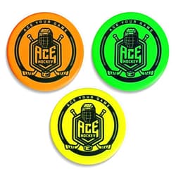 ACE HOCKEY Foam Pucks - Set of 3 Indoor Knee Hockey Pucks - Soft Hockey Pucks, Official Regulation Size 3