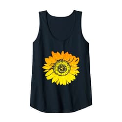 Morgan Curio American Womens Women's Sunflower Summer Beach Yoga Workout Chillout Tank Top