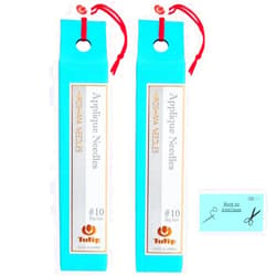 Everton Tulip Applique Needle 6 Pack Size 10 Big Eye - 2 Sets, Hiroshima Needles, Quality Needles with Polished Finish, Includes Instruction Card from Everton Products