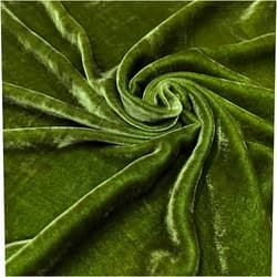 VINSILK 100% Pure Mulberry Silk Velvet Fabric, Green Silk Velvet for Dress, Skirt, High End Garment, Silk Apparel Fabric, Silk for Sewing, Making Clothes, Cut in Continuous Yards (color05, 0.5 Yards)