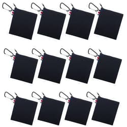 Muka 12 Pack Coin Purse with Carabiner Cotton Canvas Pouch 4-1/4 x 4-1/4 Inches