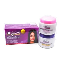 Ahglow XL AHGLOW Hair Straightening & Rebonding Set with Keratin Relaxer. Complete System that Straightens Wavy, Curly, Frizzy Hair the Smooth, Silky, Shiny Way! 480gm Neutralizer and Straightening Creams