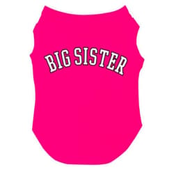 Tees & Tails Big Sister Dog Tee Shirt Sizes for Puppies, Toys, and Large Breeds (Hot Pink, 6X-Large 895)