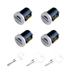 KeyPower 4 Pack Lock Cores for Yakima Car Rack System Components, Compatible with Yakima Roof Rack Locks, SKS Aka Same Key System, 2 Opening Keys and 1 Control Key (4 Lock Cylinders)