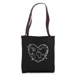 Bäume Wald, Natur Geschenke, lustige Sprüche World Map in Heart Nature Protection Design for Men Women Children Tote Bag