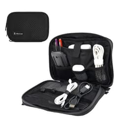 Pelican Electronic Organizer Travel Case - Portable Tech Pouch with Multiple Storage Mesh Pockets for Cables, Chargers, Power Bank, AirPods - Cord Organizer and Airplane Travel Essentials Bag - Black
