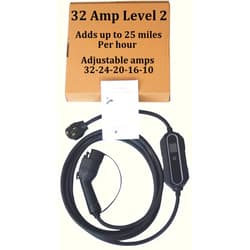 Couplago ,32 AMP, (7.68 KW), EV Charging Station - Level 2- EVSE- Charger for Electric Vehicles, You Set The AMPS- 32 AMP, 24 AMP, 20 AMP, 16AMP, 10 AMP -with 14-50P Power Plug