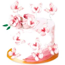 Cyodoos 30Pcs 3D Pink Butterfly Cupcake Toppers Double Layer Butterfly Decorations for Women's Happy Birthday Cake Decorations Party Decorations