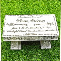Mildahjoy Personalized Bench Memorial Stones for Pet, Laser Engrave Pet Grave Markers Dog Headstone Cat Tombstone Outdoor Memorial Garden Stones Loss of Pet Memorial Sympathy Gifts