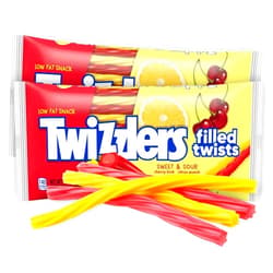 Taboom Twizzlers Cream Filled Licorice Candy Twists Full Size 2 Pack - Cherry & Citrus Flavored Sticks Soft and Chewy Sweet Candy for Kids and Adults