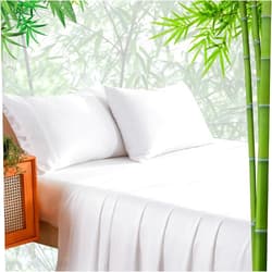 Bedlifes Queen Size Sheet Set Cooling Sheets Rayon Derived from Bamboo-400TC Breathable Luxury Bed Sheets,Sateen Silky Bedding Sheets-16 Deep Pocket Ultra Soft 4 Pieces(White,Queen)