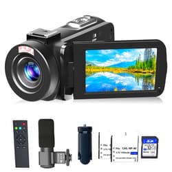 VETEK Video Camera, Full HD 1080P Camcorder 30MP YouTube Vlogging Camera Recorder 3.0 Inch 270 Degree Rotation Screen 18X Digital Zoom with Remote Control, Microphone, Mini Tripod, 2 Battries, 32GB SD Card