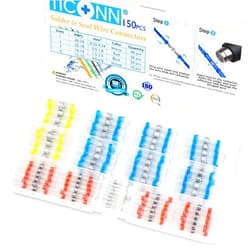 TICONN 150 PCS Solder Seal Wire Connectors, Heat Shrink Butt Connectors, Waterproof and Insulated Electrical Wire Terminals, Butt Splice (150PCS)