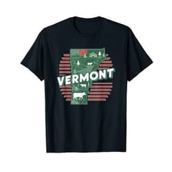 Vintage USA State Graphic Retro American Tees Retro USA Vintage American Graphic US State Vermont T-Shirt