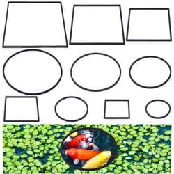 PAGOW 10pcs Fish Feeding Rings Set, Floating Aquarium Plant Corral, Round & Square Fish Feeder Rings for Fish Tank, Floating Plant Ring, Fish Tank Aquarium Accessories for Betta (Black)