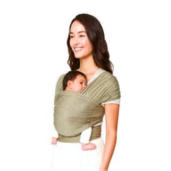 Ergobaby Sustainable Knit Aura Baby Carrier Wrap for Newborn to Toddler (8-25 Pounds),Olive Diamonds