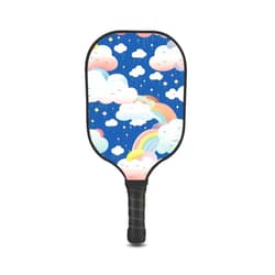 KUAVETO Pickleball Paddles Set with Rainbow zz-Art cc3 Pattern Custom Made Honeycomb Polymer Core- Includes 2 Paddles, 4 Balls, and a Carry Bag