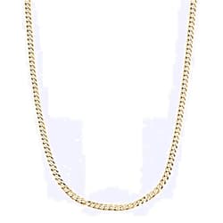 Savlano 14K Gold Plated 925 Sterling Silver 3mm Italian Solid Curb Cuban Link Chain Necklace For Men & Women - Made in Italy Comes With a Gift Box