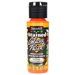 DecoArt Deco Art Translucent Stained Glass Acrylic Paint 59ml (2oz) - Flame Orange