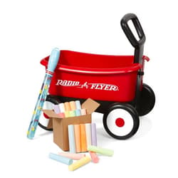 Radio Flyer Summertime Fun My 1st Wagon with Bubbles and Chalk Ages 3+, Red