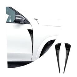 Ziciner 2 Pcs Car Fender Side Vents, PVC Carbon Fiber Air Wing Vent Trim Sticker, Styling Auto Air Flow Intake Hole Spoiler Decor Cover, Universal Exterior Accessories for Most Cars (Black)